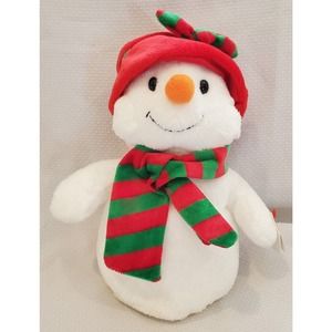 2006 TY Pluffies Ms Snow Snowman Plush Stuffed Toy Winter Decor with Paper Tags